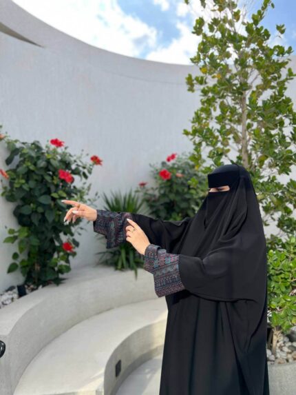 عباية راس سوداء بكم كشميري كبك قماش كوري نواعم